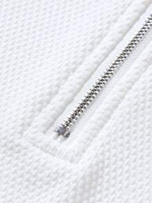 Manfinity Homme Nam Dây kéo Quarter Áo polo - trắng - Xem 5