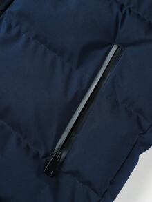 Manfinity Hypemode Áo khoác có mũ trùm đầu có khóa kéo cho nam 1 chiếc - Màu xanh hải quân - Xem 3