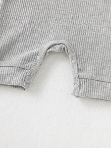 女婴彩虹印花插肩袖连体衣 - 灰色 - 查看 4