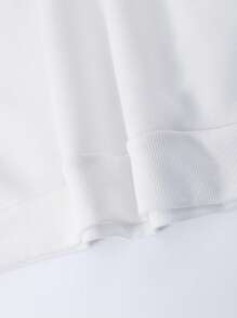 Manfinity Roghcode Men's Loose Fit Letter Printed Pullover Sweatshirt - White - View 5