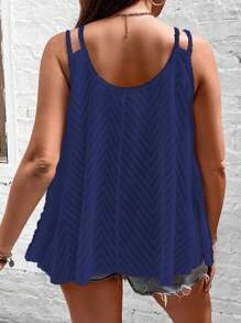 SHEIN LUNE Plus Jacquard Cami Top - Royal Blue - View 2