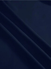 INAWLY Nước uống Và In Trái tim Áo phông Crop - Màu xanh hải quân - Xem 3