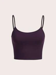 SHEIN BASICS Solid Cami Top - Purple - View 1
