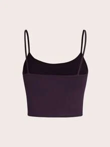 SHEIN BASICS Solid Cami Top - Purple - View 2