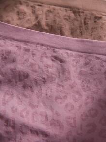 SHEIN 5 piezas Boyshorts de leopardo jacquard - Multicolor - Ver 3