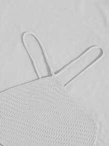 Breezaya 露背繫帶針織上衣 - 白色 - 查看 4