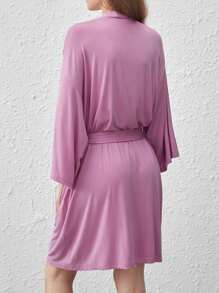 Ocili Áo choàng quấn dài tay mềm mại và thoải mái - Hồng - Màu Hồng Tươi - Xem 2