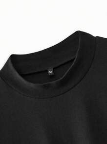 EURMUSE Men Solid Mock Neck Tee - Black - View 3