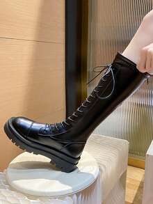 女士們時髦戶外靴子 - 黑色 - 查看 4