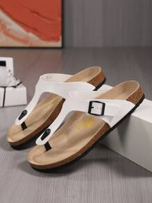 Men Buckle Decor Flip Flops, Fashion Beach Flip Flops