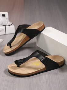 Men Buckle Decor Flip Flops, Fashion Beach Flip Flops