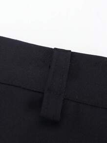 男孩校服正式素色西裝短褲，帶褶皺，捲邊百慕大短褲，非常適合婚禮和特殊場合