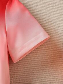 男小童漸層字母圖案T恤和運動褲 - 酒紅色 - 查看 4