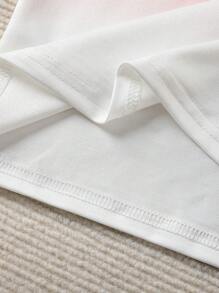 男小童漸層字母圖案T恤和運動褲 - 酒紅色 - 查看 5