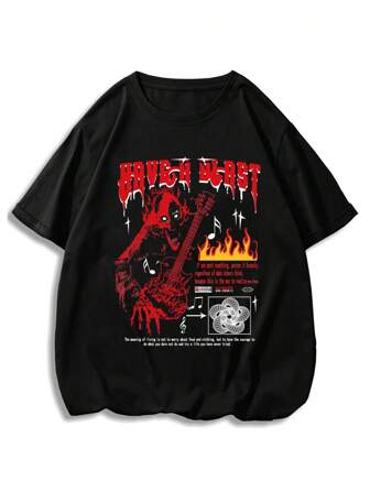 Men Skull & Letter Graphic Tee