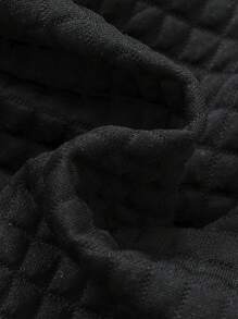 SHEIN 女大童1入組落肩袖飛行員夾克 - 黑色 - 查看 3