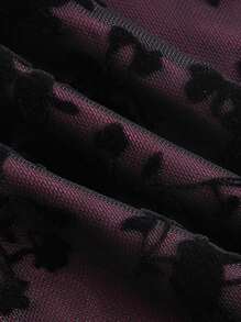 SHEIN MOD Hơn In hoa Tie Trước Váy Dây - Màu Tím - Xem 4