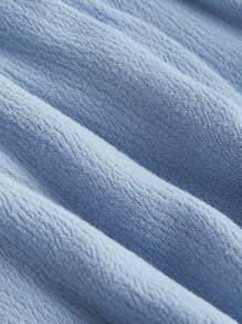 SHEIN MOD Paperbag Waist Ruffle Hem Skort - Baby Blue - View 3