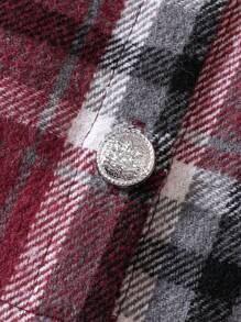 Baby Girl Plaid Print Appliques Flounce Sleeve Jacket & Skirt & Hat - Multicolor - View 7