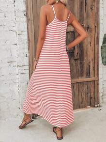 Breezaya Vestido de tirantes con estampado de rayas
