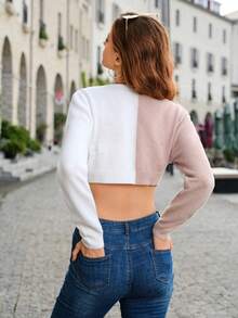 SHEIN Frenchy 雙色前紐扣短款開衫 - 彩色 - 查看 2