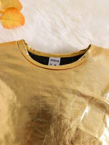 Baby Girl Puff Sleeve Tee & Zip Up Skirt - Multicolor - View 4