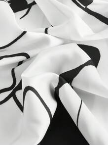 izzythewildland Figure Graphic Twist Front Cami Dress - Black and White - View 3