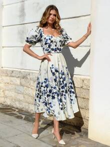 Aveloria 印花泡泡袖連衣裙 - 彩色 - 查看 4