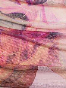 L'Amorae 水彩印花褶饰紧身迷你连衣裙 - 彩色 - 查看 7