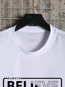 男士標語圖案T恤 - 白色 - 查看 3