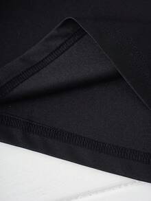 SHEIN EZwear Hơn In Trái tim Áo thun - màu đen - Xem 5