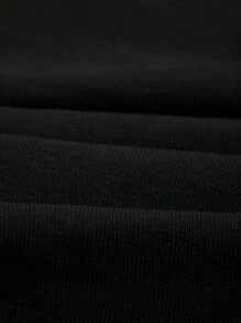 RueChic Men Flap Pocket Side Drawstring Waist Sweatpants - Black - View 5