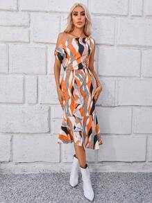 GENKIRA In Toàn bộ Cổ không đối xứng Đầm - Nhiều màu - Xem 4