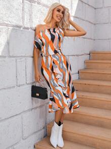 GENKIRA In Toàn bộ Cổ không đối xứng Đầm - Nhiều màu - Xem 5