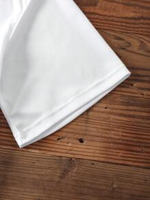 SHEIN EZwear 大碼愛心和字母圖案T恤 - 白色 - 查看 5