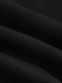 SHEIN MOD 3D一字肩木耳邊不對稱下擺短款T恤 - 黑色 - 查看 4