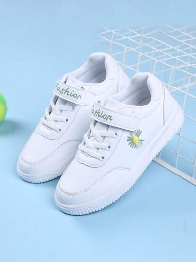 أحذية رياضية للأطفال التطريز رسم الزهر