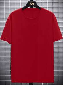 Manfinity EMRG Männer Drop Shoulder T-Shirt mit Cartoon Grafik, - Rot - Übersicht 2