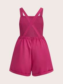 SHEIN Qutie Hơn Đồ họa Hoạt hình Romper tổng thể - Hồng - Xem 2