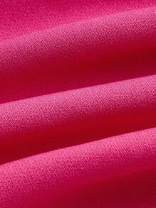 SHEIN Qutie Hơn Đồ họa Hoạt hình Romper tổng thể - Hồng - Xem 4