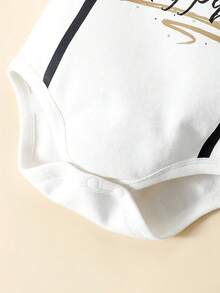 男嬰字母圖案前蝴蝶結連身背心&格紋長褲