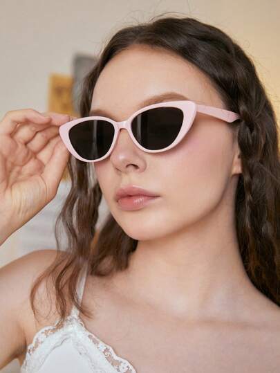 نظارات شمسية بتصميم عين القط قطعة واحدة نساء