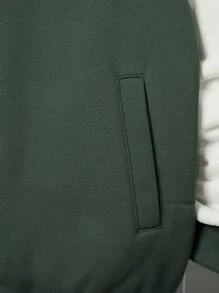 SHEIN Tween Boy Star Print Patched Detail Two Tone Hooded Jacket Without Tee - Multicolor - View 8