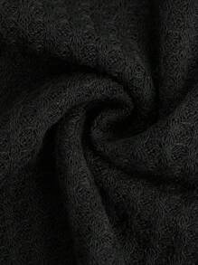 SHEIN Leap Crew Solid Color Square Collar Teenage Girls' Ruffle Hem T-Shirt - Black - View 4