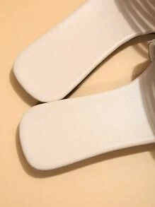 Women's Flat Sandals With Rhinestone Decor For Fashionable, Comfortable And Versatile Outdoor Use Valentines - Beige - View 6