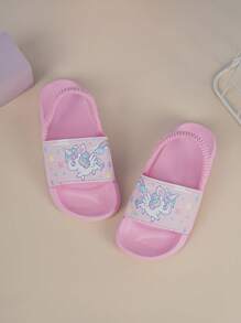 de niños Chanclas de casa , de moda , cómodo , transpirable , con patrón de dibujos animados exterior Zapatillas - Rosa - Ver 2