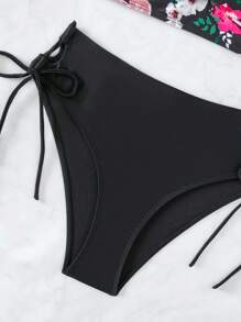 印花側抽繩比基尼泳裝 - 彩色 - 查看 4