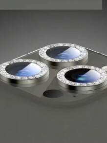 3pcs Eagle Eye Rhinestone Decor Lens Protectors Compatible With iPhone