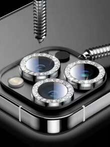 3pcs Eagle Eye Rhinestone Decor Lens Protectors Compatible With iPhone