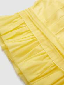 GENKIRA 素色荷葉邊抹胸上衣 - 黃色 - 查看 4